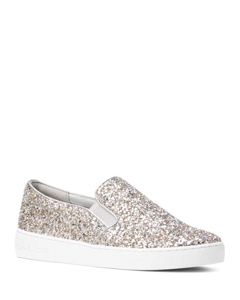 women's michael michael kors keaton slip on sneakers|Michael Kors glitter slip on.